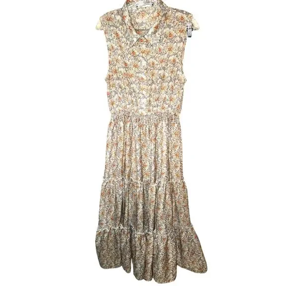 Catch Stitch Maxi Floral Tiered Maxi Midi Dress Large - Picture 2 of 8